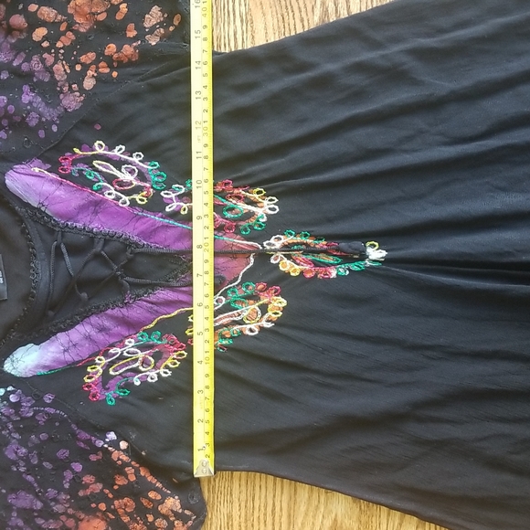 (OS) Shiva Fashions Slightly Sheer 100% Rayon Swim Coverup Beach Embroidered - Picture 5 of 8